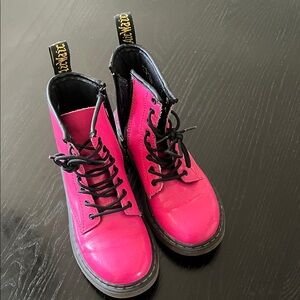 Dr. Martens Kids Bright Pink Lace-Up Boots